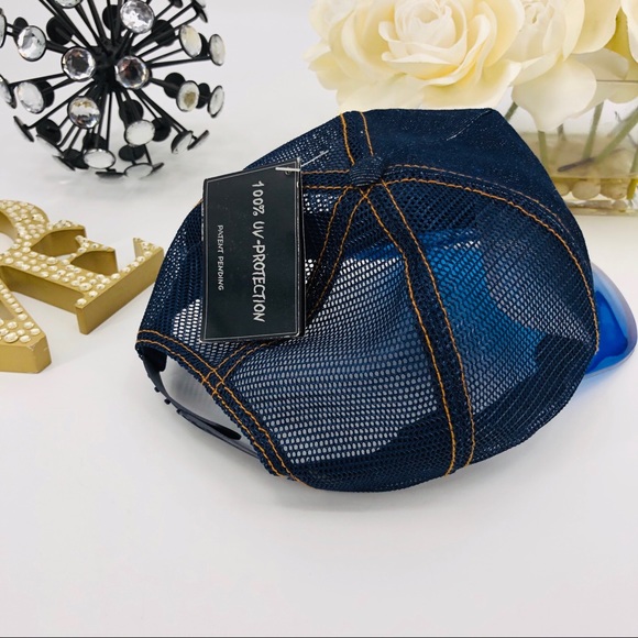 Paris Denim Transparent Baseball Cap Hat - Picture 2 of 5